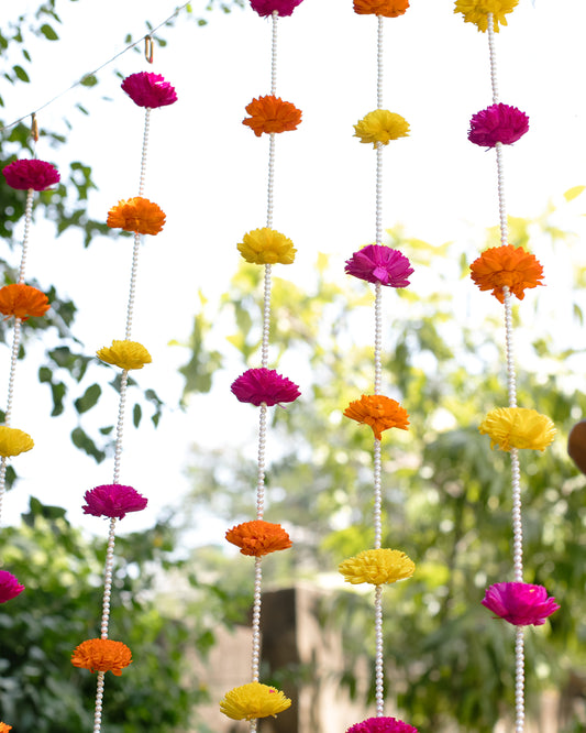 Pearl multicolor sola wood flowers string- 6ft