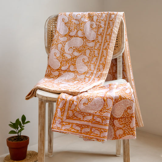 Rang Mahal- Paisley Yellow bedding