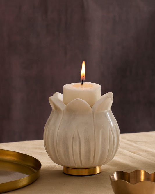 Tulip Marble Candle Holder