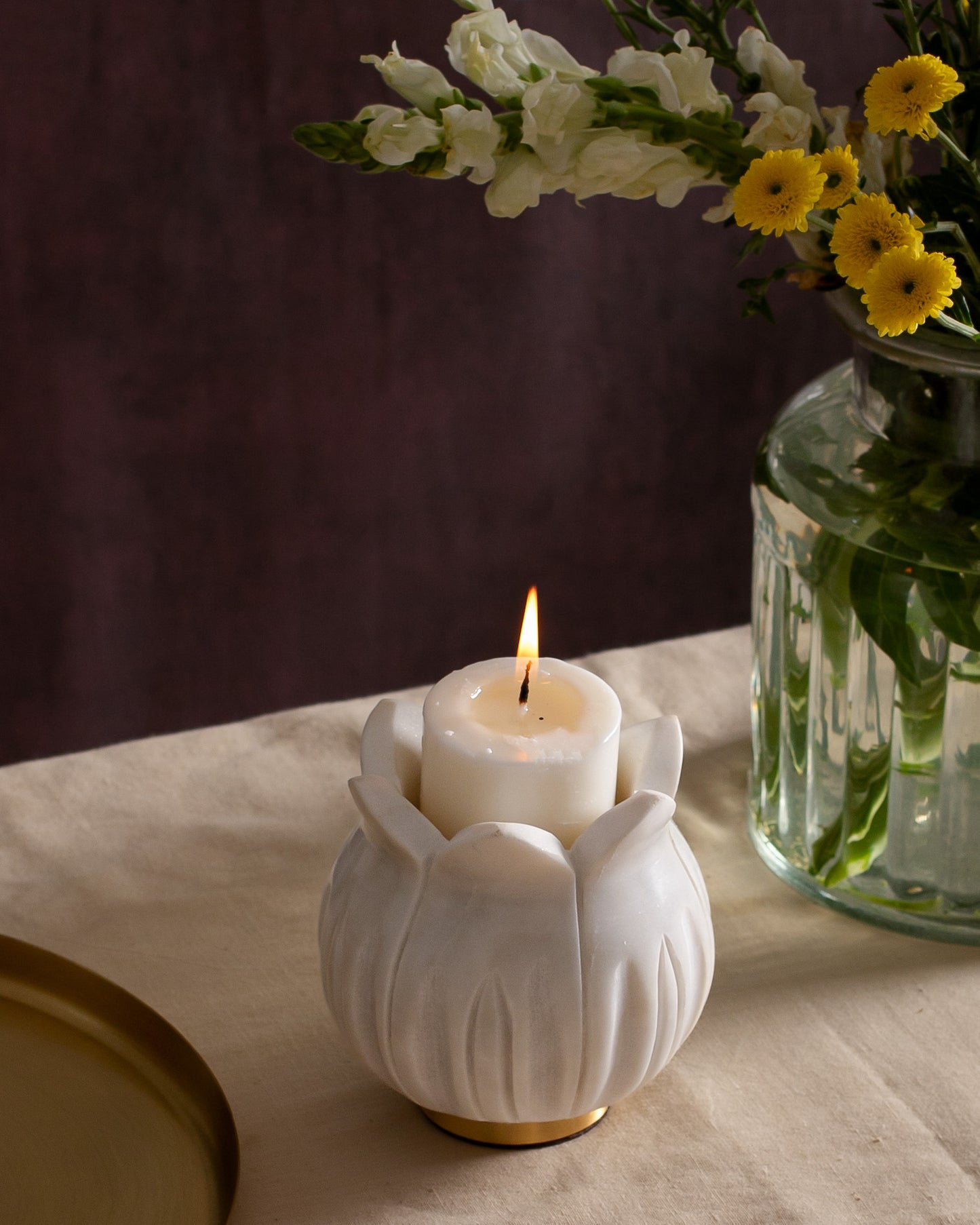 Tulip Marble Candle Holder