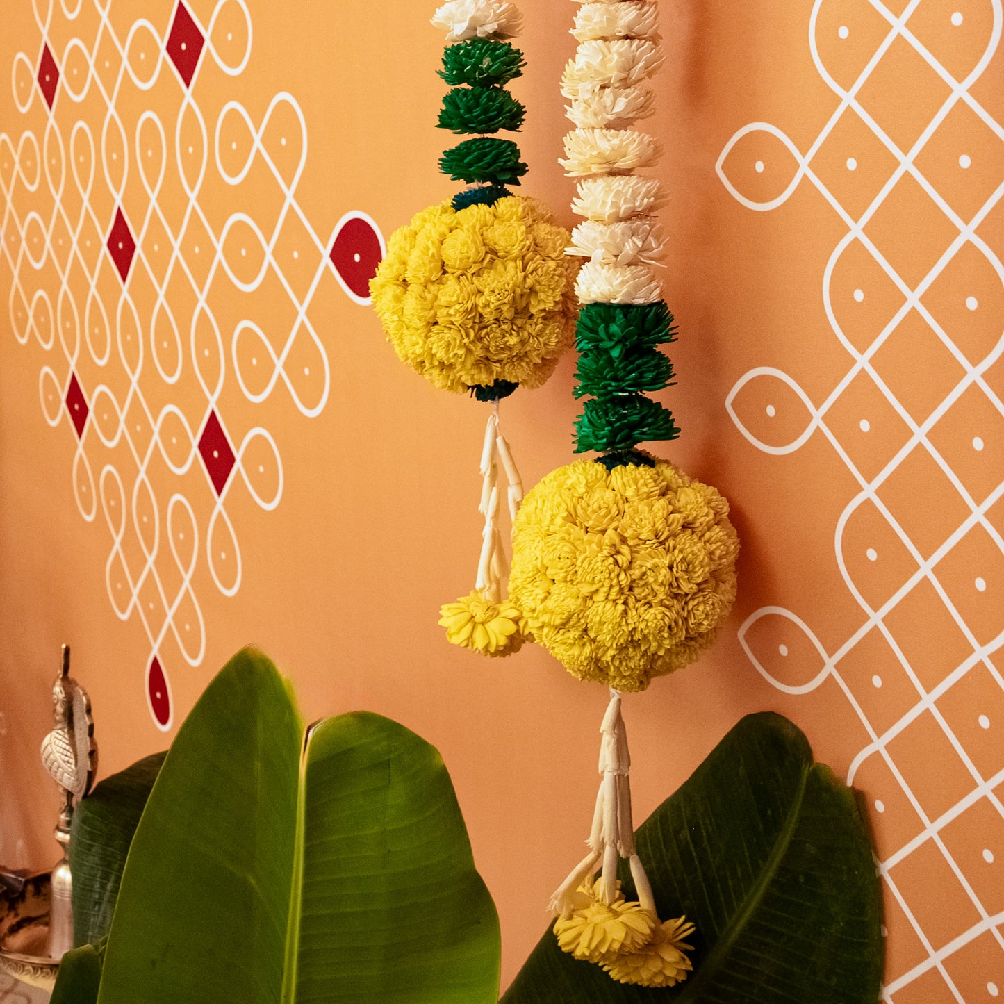 Muggu Yellow Festive Backdrop