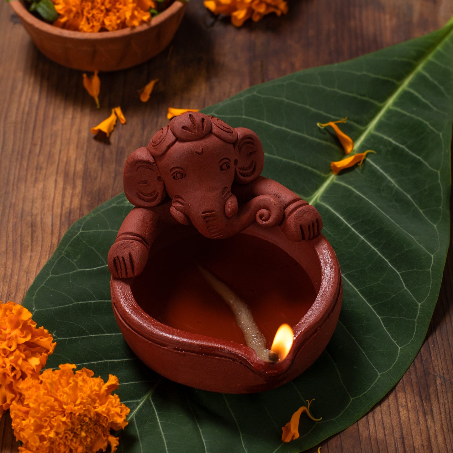 Terracotta Ganesh Diya (Set of 2)