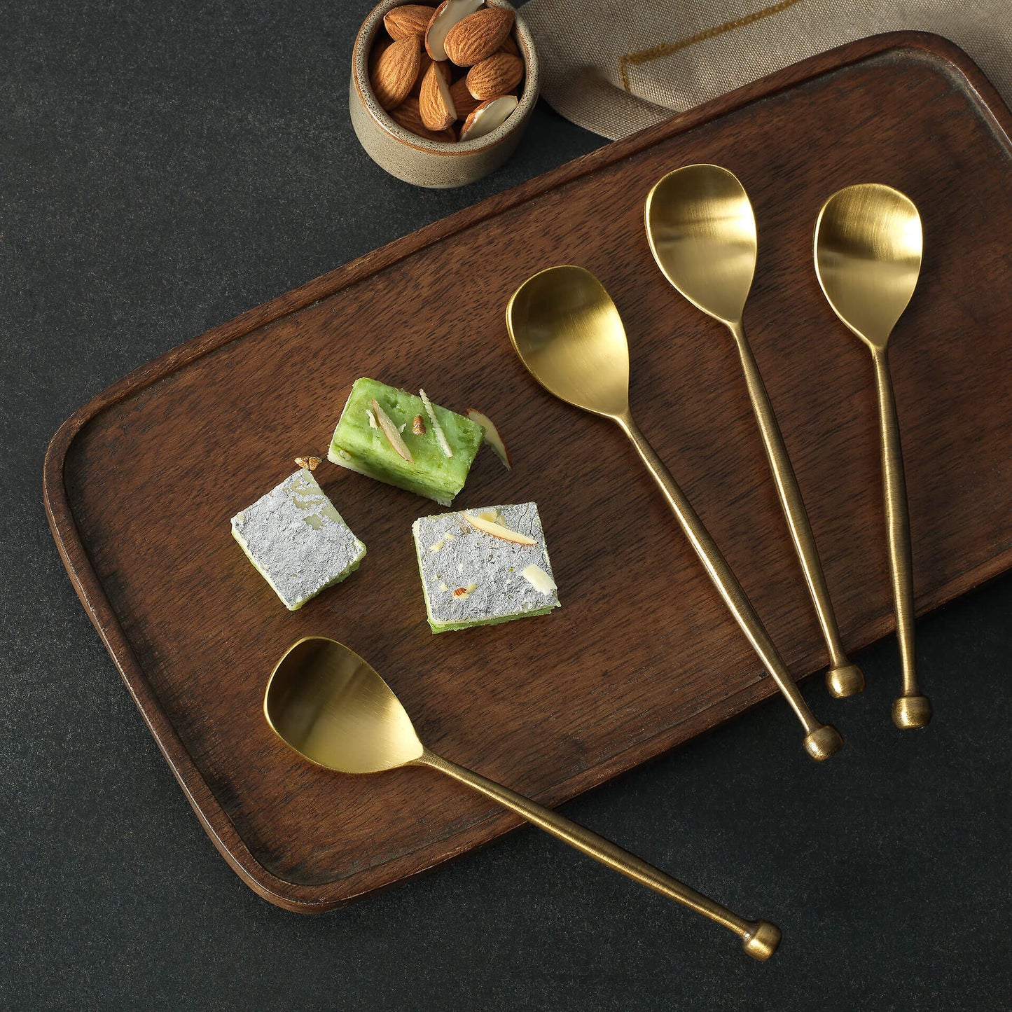 Brass dessert spoons