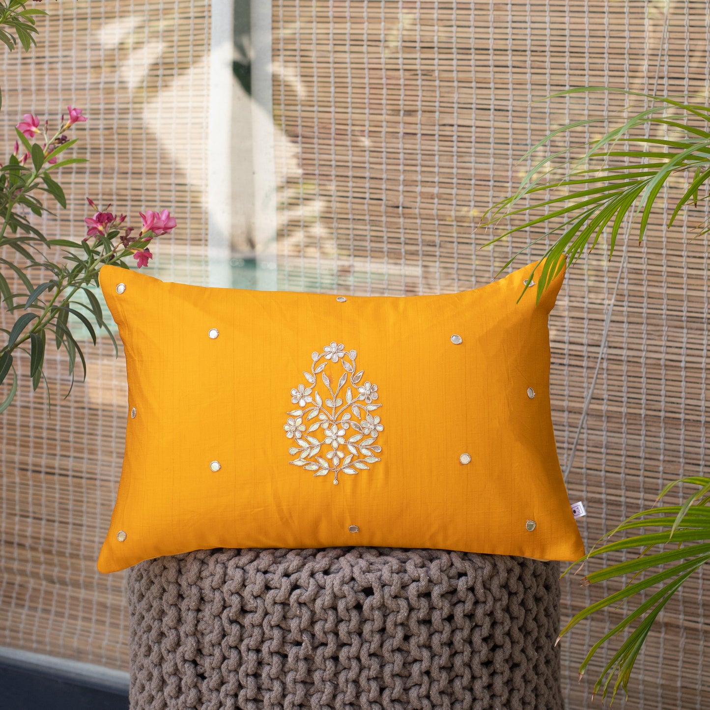 Mriya flower silk cushion cover- 12/18"