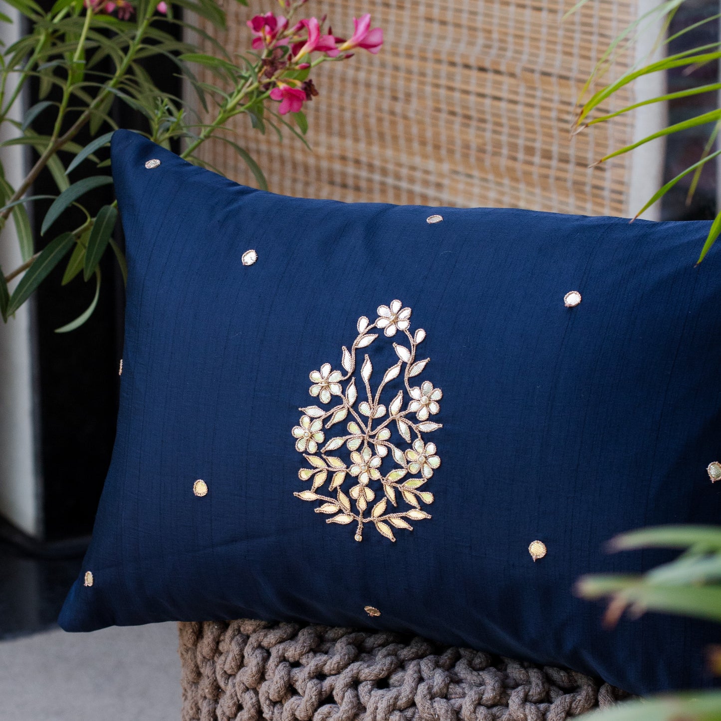 Mriya flower silk cushion cover- 12/18"