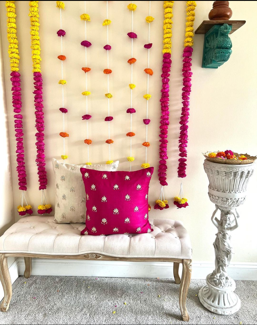 Pink and  Yellow sola wood flowers- 6ft