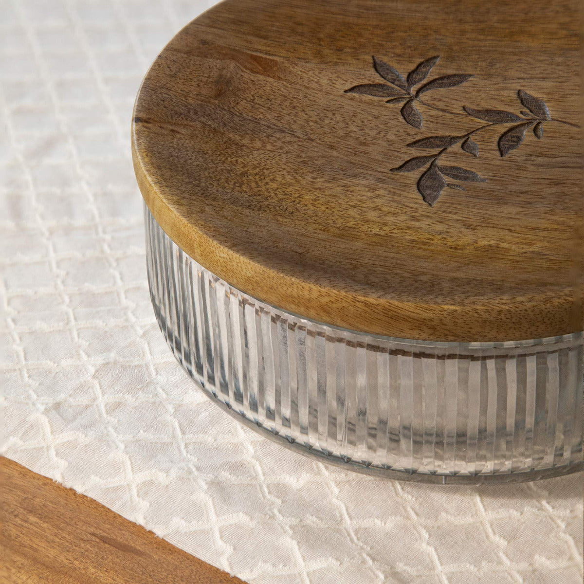 Fluted glass Roti box